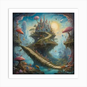 Fairytale Castle Painting Art Print