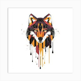 Abstract Wolf Art Print