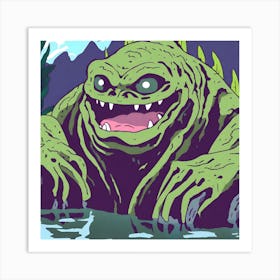 Monster In The Water Art Print