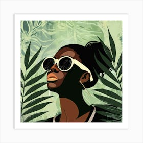 Afro-American Woman In Sunglasses 2 Art Print