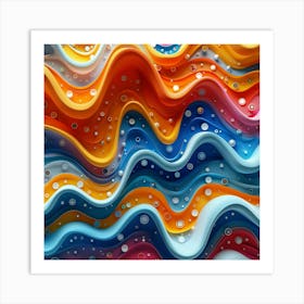 Abstract Of Colorful Waves Art Print