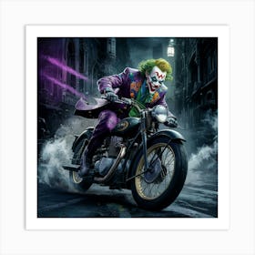 Joker On A Motorcycle 27 Art Print