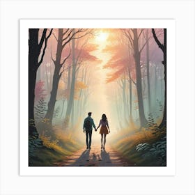 Romantic Couple Art Print (2) Art Print