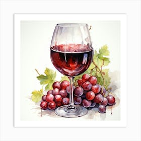 Wine And Grapes Art Print