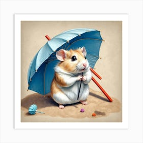 Hamster On The Beach 3 Art Print