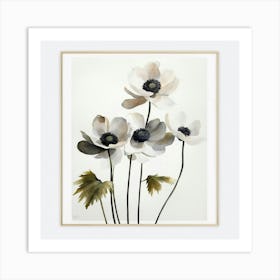 Illustration of delicate flowers on a white background Art Print