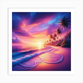 Sunset At The Beach 4 Art Print