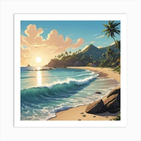 Picturesque Beach scene Art Print