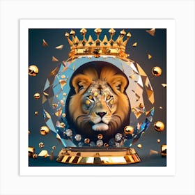 Lion In A Crystal Ball 1 Art Print