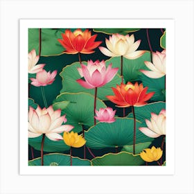 Lotus Flower Wallpaper 15 Art Print