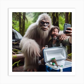 Bigfoot Selfie Art Print