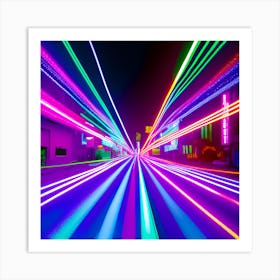 Light Trails In The City Art Print