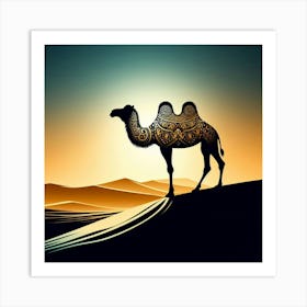 Camel Silhouette Art Print