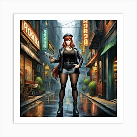 Red Haired Lady 2 Art Print