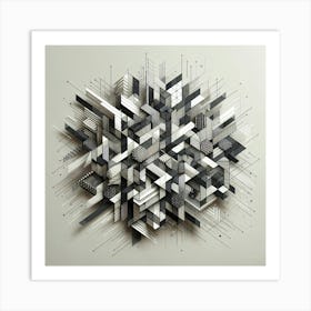 Geometric Gridlock art Art Print