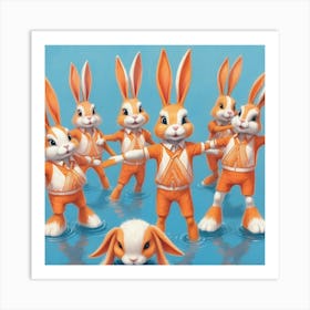 Rabbits In The Water 13 Art Print