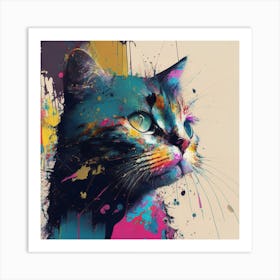 Kitty Splatter Art Print