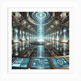 A Grand And Futuristic Depiction Of The Hall Of Re Art Print