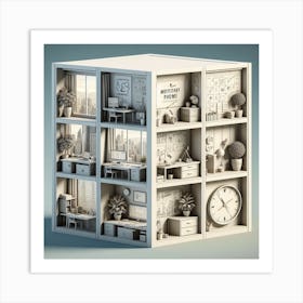 3d Model Of A House Art Print