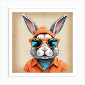 Rabbit In Sunglasses 18 Art Print