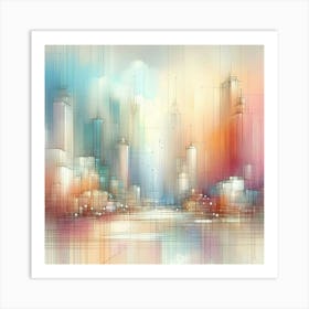 Abstract City Skyline 3 Art Print