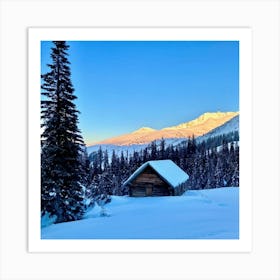 A Serene Polar Wilderness At Sunset Where The Gradient Of An Ethereal Blue Sky Clashes With The Coo (4) Art Print