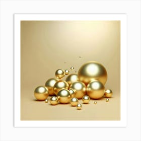 Golden Spheres Art Print