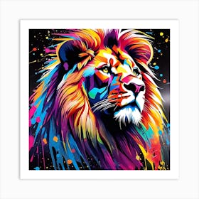 Colorful Lion 5 Art Print