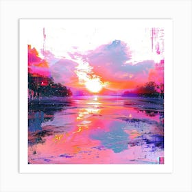 Sunset Over Water Art Print