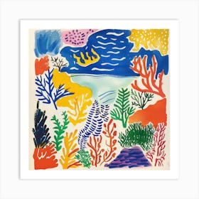 Seaside Doodle Matisse Style 1 Art Print
