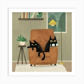 Cat Sitting In The Chair Art Print