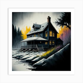 Colored House Ink Painting (10) Art Print