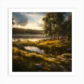 Lake In The Woods Art Print