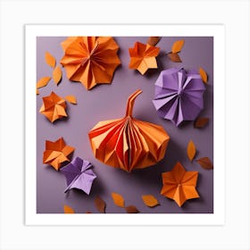 Origami Pumpkins 1 Art Print