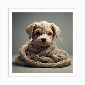 A puppy made of rope 1 Art Print