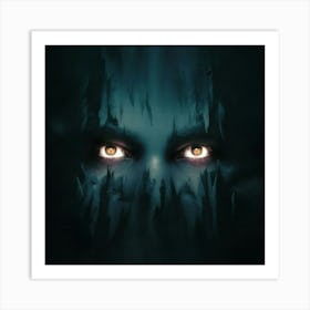 Image Of Pair Of Glowing Eyes In The Darkness Op (1) Art Print