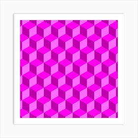 Pink Cubes Art Print