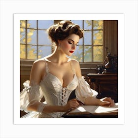 Reading Beauty Art Print