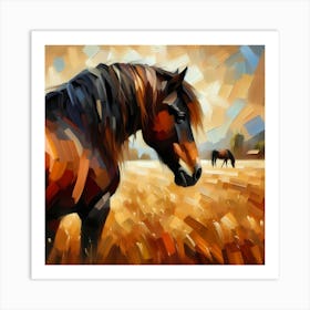 Horse In The Field 4 Art Print