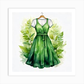 Firefly Eco Friendly Frock Design In Watercolor Illustration 79853 Art Print