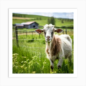 Grass Ecology Pasture Cattle Farmer Tour Tourism Country Rural Green Goat Farm Eco White (17) Art Print