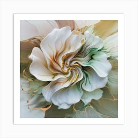 Flower With Gold Leaf Art Print