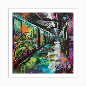 Subway Graffiti, Graffiti, Street Art, Urban Hues Art Print