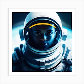 Girl In Space Art Print