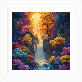 Waterfall In The Forest Art Print