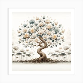 Lotus Tree 3 Art Print