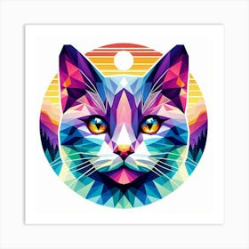 Marzipan Low Poly Cat Art Print