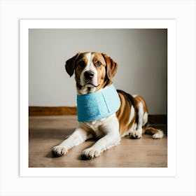 A Photo Of A Dog With A Bandage On Its Leg 4 Art Print