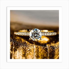 Diamond Wedding Ring With Gold Band (2) 2024 05 12t202112 Art Print