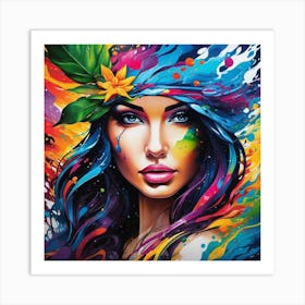 Colorful Woman 5 Art Print